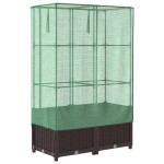 vidaXL Strat înălțat cu husă de seră, aspect ratan, 80x40x138 cm vidaXL Strat înălțat cu husă de seră, aspect ratan, 80x40x138 cm