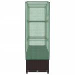 vidaXL Strat înălțat cu husă de seră, aspect ratan, 120x40x138 cm