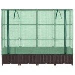 vidaXL Strat înălțat cu husă de seră, aspect ratan, 160x40x138 cm