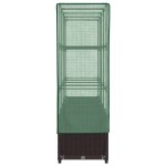vidaXL Strat înălțat cu husă de seră, aspect ratan, 160x40x138 cm