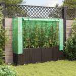 vidaXL Strat înălțat cu husă de seră, aspect ratan, 160x40x153 cm