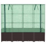 vidaXL Strat înălțat cu husă de seră, aspect ratan, 160x40x153 cm