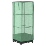 vidaXL Strat înălțat cu husă de seră, aspect ratan, 40x40x123 cm
