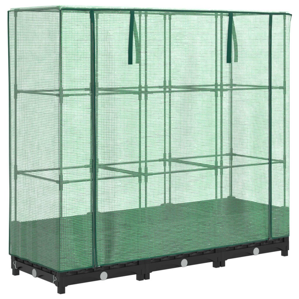 vidaXL Strat înălțat cu husă de seră, aspect ratan, 120x40x123 cm