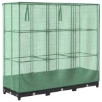 vidaXL Strat înălțat cu husă de seră, aspect ratan, 120x40x123 cm