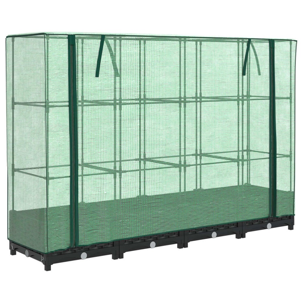 vidaXL Strat înălțat cu husă de seră, aspect ratan, 160x40x123 cm