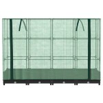 vidaXL Strat înălțat cu husă de seră, aspect ratan, 160x40x123 cm