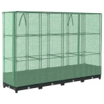 vidaXL Strat înălțat cu husă de seră, aspect ratan, 160x40x123 cm
