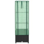 vidaXL Strat înălțat cu husă de seră, aspect ratan, 40x40x139 cm vidaXL Strat înălțat cu husă de seră, aspect ratan, 40x40x139 cm