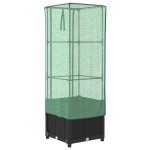 vidaXL Strat înălțat cu husă de seră, aspect ratan, 40x40x139 cm vidaXL Strat înălțat cu husă de seră, aspect ratan, 40x40x139 cm