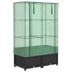 vidaXL Strat înălțat cu husă de seră, aspect ratan, 80x40x138 cm vidaXL Strat înălțat cu husă de seră, aspect ratan, 80x40x138 cm