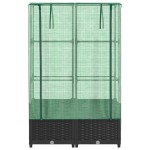 vidaXL Strat înălțat cu husă de seră, aspect ratan, 80x40x138 cm vidaXL Strat înălțat cu husă de seră, aspect ratan, 80x40x138 cm