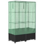vidaXL Strat înălțat cu husă de seră, aspect ratan, 80x40x138 cm vidaXL Strat înălțat cu husă de seră, aspect ratan, 80x40x138 cm