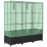 vidaXL Strat înălțat cu husă de seră, aspect ratan, 120x40x138 cm