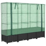 vidaXL Strat înălțat cu husă de seră, aspect ratan, 160x40x138 cm