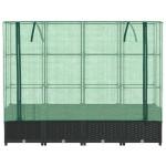 vidaXL Strat înălțat cu husă de seră, aspect ratan, 160x40x138 cm