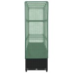 vidaXL Strat înălțat cu husă de seră, aspect ratan, 160x40x138 cm
