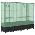 vidaXL Strat înălțat cu husă de seră, aspect ratan, 160x40x138 cm