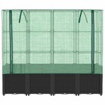 vidaXL Strat înălțat cu husă de seră, aspect ratan, 160x40x153 cm