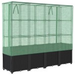 vidaXL Strat înălțat cu husă de seră, aspect ratan, 160x40x153 cm