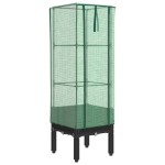 vidaXL Strat înălțat cu husă de seră, aspect ratan, 40x40x140 cm vidaXL Strat înălțat cu husă de seră, aspect ratan, 40x40x140 cm