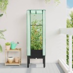vidaXL Strat înălțat cu husă de seră, aspect ratan, 40x40x140 cm vidaXL Strat înălțat cu husă de seră, aspect ratan, 40x40x140 cm