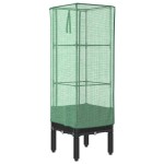 vidaXL Strat înălțat cu husă de seră, aspect ratan, 40x40x140 cm vidaXL Strat înălțat cu husă de seră, aspect ratan, 40x40x140 cm