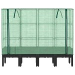 vidaXL Strat înălțat cu husă de seră, aspect ratan, 160x40x140 cm
