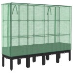 vidaXL Strat înălțat cu husă de seră, aspect ratan, 160x40x140 cm