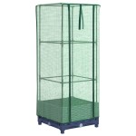 vidaXL Strat înălțat cu husă de seră, aspect ratan, 40x40x123 cm