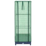 vidaXL Strat înălțat cu husă de seră, aspect ratan, 40x40x123 cm