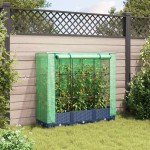 vidaXL Strat înălțat cu husă de seră, aspect ratan, 120x40x123 cm vidaXL Strat înălțat cu husă de seră, aspect ratan, 120x40x123 cm