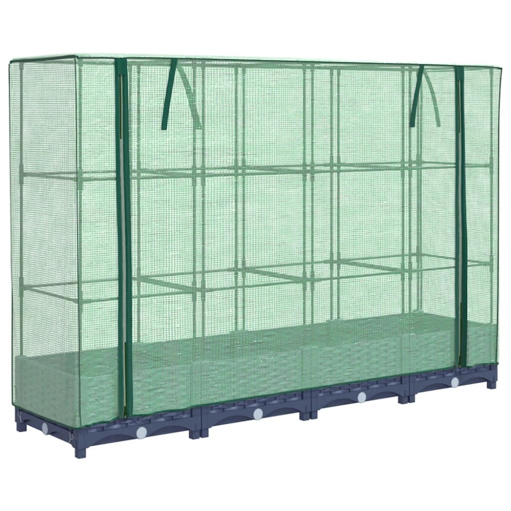 vidaXL Strat înălțat cu husă de seră, aspect ratan, 160x40x123 cm
