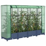 vidaXL Strat înălțat cu husă de seră, aspect ratan, 160x40x123 cm