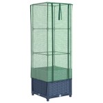 vidaXL Strat înălțat cu husă de seră, aspect ratan, 40x40x139 cm vidaXL Strat înălțat cu husă de seră, aspect ratan, 40x40x139 cm