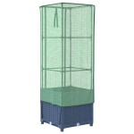 vidaXL Strat înălțat cu husă de seră, aspect ratan, 40x40x139 cm vidaXL Strat înălțat cu husă de seră, aspect ratan, 40x40x139 cm