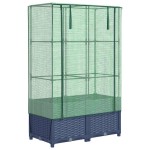 vidaXL Strat înălțat cu husă de seră, aspect ratan, 80x40x138 cm vidaXL Strat înălțat cu husă de seră, aspect ratan, 80x40x138 cm