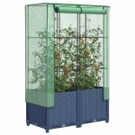 vidaXL Strat înălțat cu husă de seră, aspect ratan, 80x40x138 cm vidaXL Strat înălțat cu husă de seră, aspect ratan, 80x40x138 cm