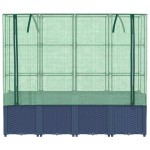 vidaXL Strat înălțat cu husă de seră, aspect ratan, 160x40x153 cm