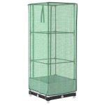 vidaXL Strat înălțat cu husă de seră, aspect ratan, 40x40x123 cm