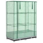 vidaXL Strat înălțat cu husă de seră, aspect ratan, 80x40x123 cm vidaXL Strat înălțat cu husă de seră, aspect ratan, 80x40x123 cm
