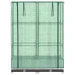 vidaXL Strat înălțat cu husă de seră, aspect ratan, 80x40x123 cm vidaXL Strat înălțat cu husă de seră, aspect ratan, 80x40x123 cm