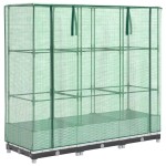 vidaXL Strat înălțat cu husă de seră, aspect ratan, 120x40x123 cm