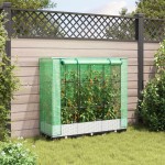 vidaXL Strat înălțat cu husă de seră, aspect ratan, 120x40x123 cm