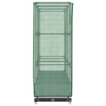 vidaXL Strat înălțat cu husă de seră, aspect ratan, 120x40x123 cm