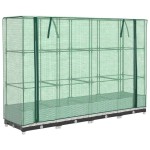 vidaXL Strat înălțat cu husă de seră, aspect ratan, 160x40x123 cm