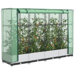 vidaXL Strat înălțat cu husă de seră, aspect ratan, 160x40x123 cm