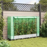 vidaXL Strat înălțat cu husă de seră, aspect ratan, 160x40x123 cm