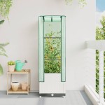 vidaXL Strat înălțat cu husă de seră, aspect ratan, 40x40x139 cm