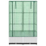 vidaXL Strat înălțat cu husă de seră, aspect ratan, 80x40x138 cm